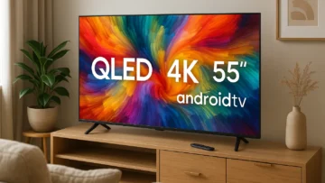 Smart TV Qled 55" 4K Multi Android com Controle por Voz