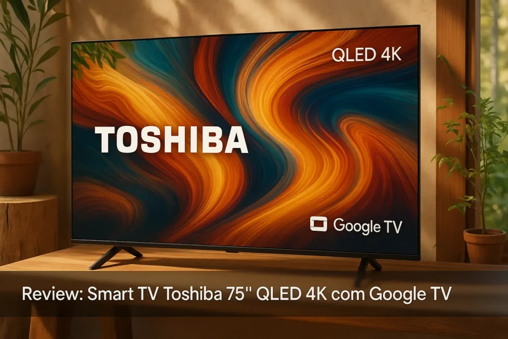 Smart TV Toshiba 75" QLED 4K com Google TV: Imersão Total