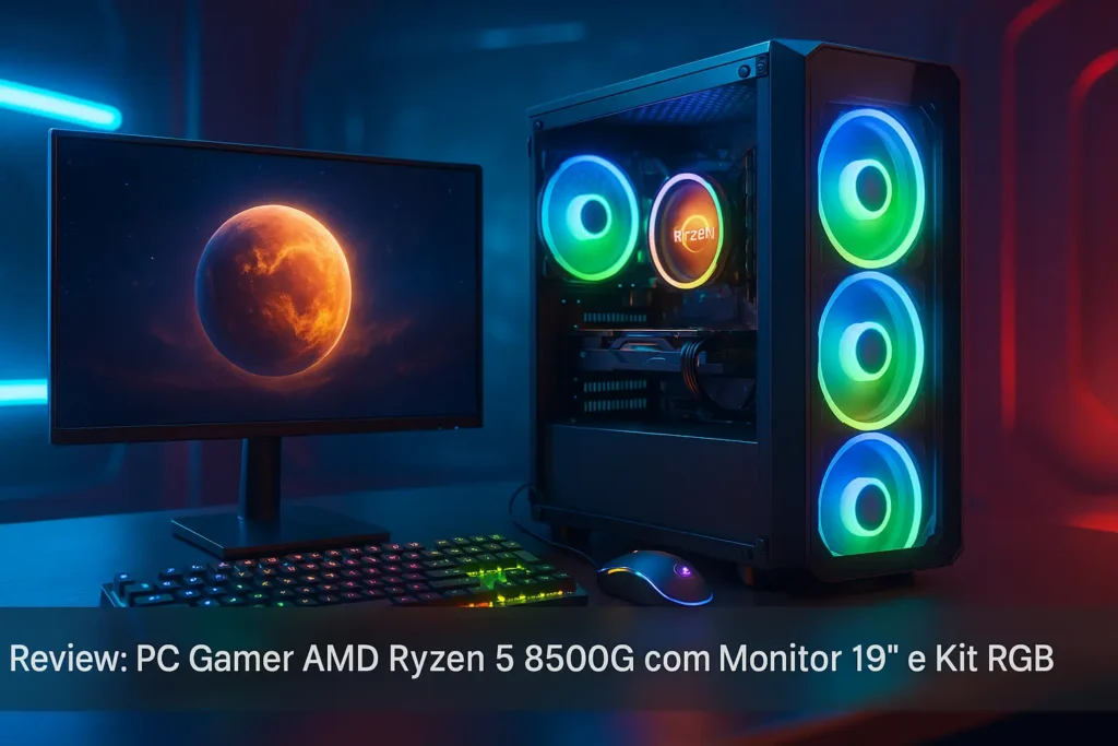 PC Gamer AMD Ryzen 5 8500G com Monitor 19" e Kit RGB: Desempenho e Custo-Benefício
