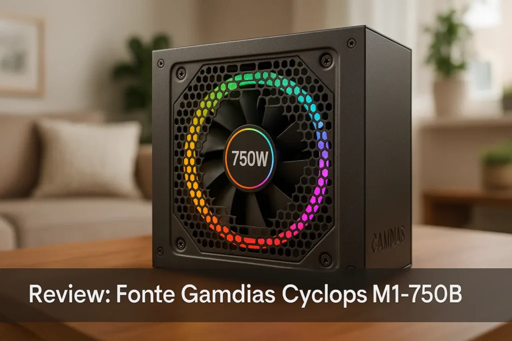 Fonte Gamdias Cyclops M1-750B: 750W, RGB, 80 Plus Bronze