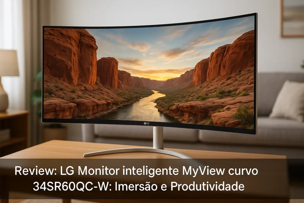 LG Monitor inteligente MyView curvo 34SR60QC-W: Imersão e Produtividade