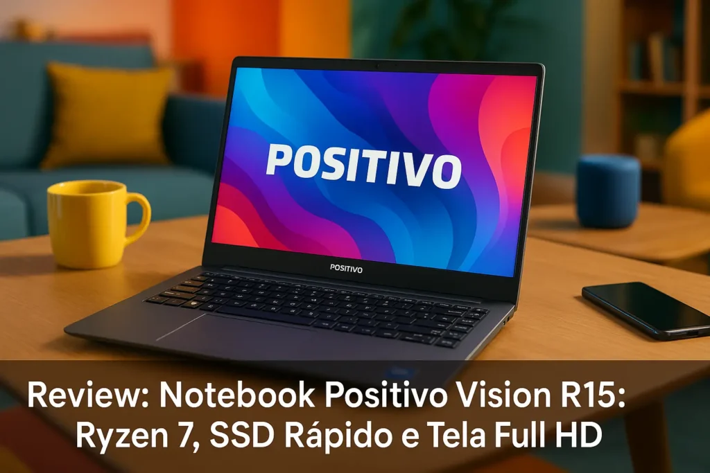 Notebook Positivo Vision R15: Ryzen 7, SSD Rápido e Tela Full HD