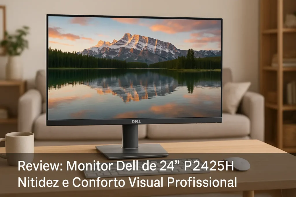 Monitor Dell de 24" P2425H: Nitidez e Conforto Visual Profissional