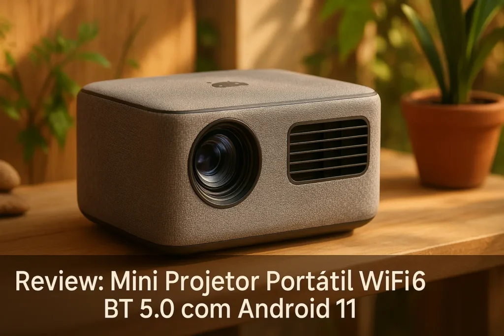 Mini Projetor Portátil Wifi6 BT 5.0 com Android 11