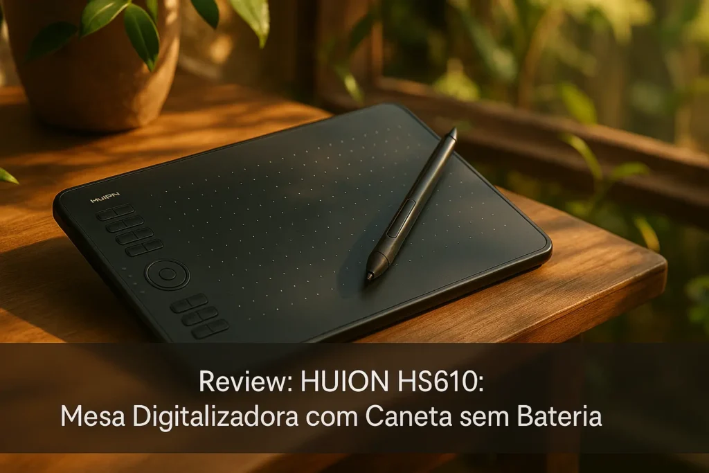 HUION HS610: Mesa Digitalizadora com Caneta sem Bateria