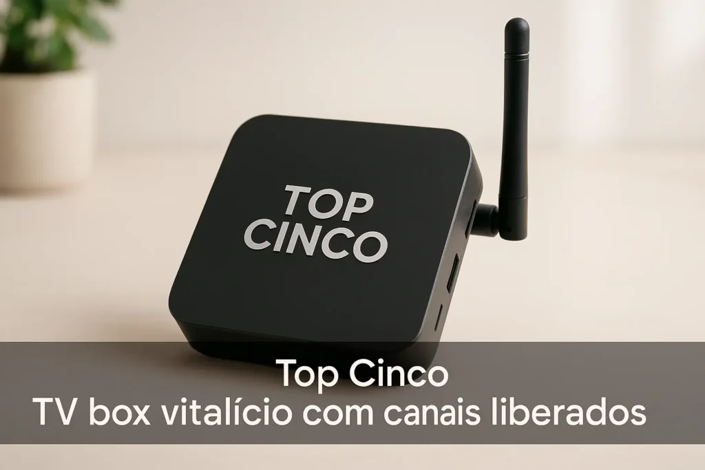 Top Cinco TV box vitalício com canais liberados