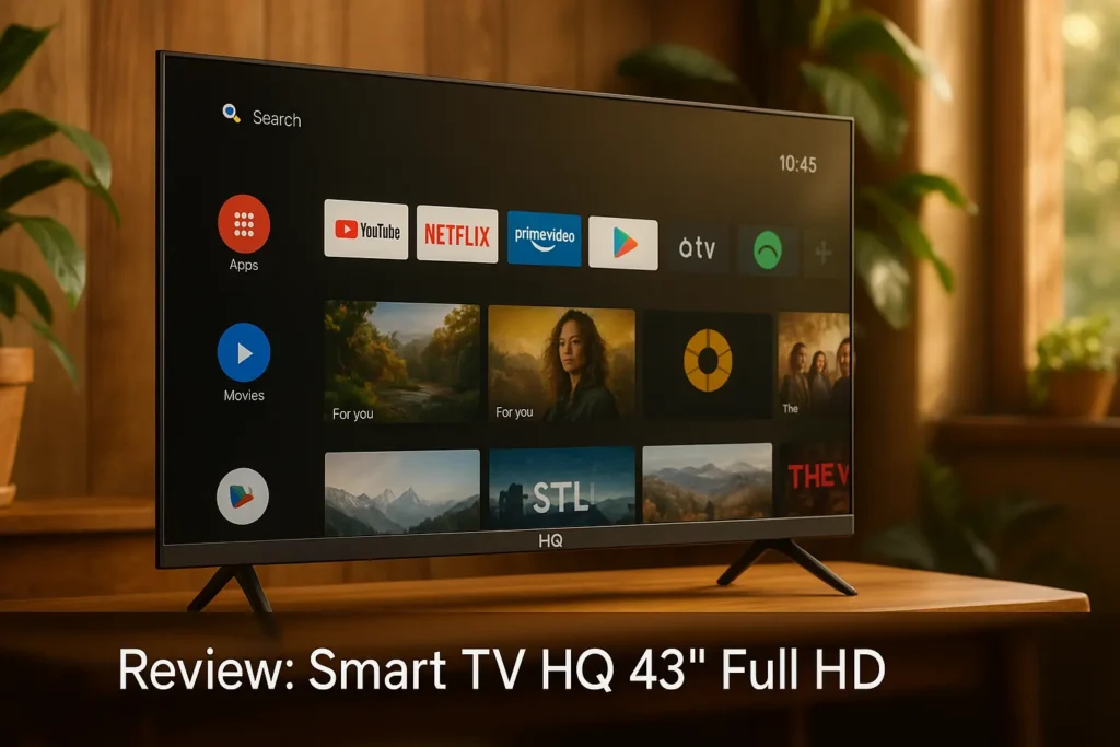 Smart TV HQ 43" Full HD: Tela Sem Bordas e Sistema Android
