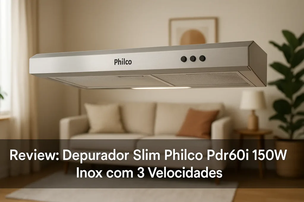 Depurador Slim Philco Pdr60i 150W Inox com 3 Velocidades