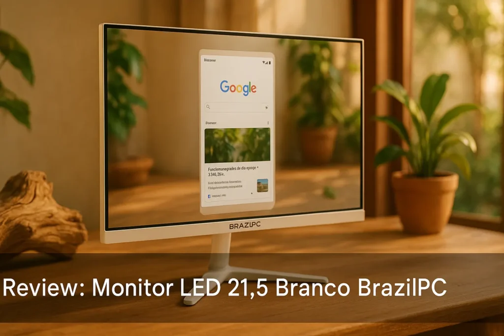 Monitor LED 21.5 Branco BrazilPC: Full HD, 75Hz e 5ms de Resposta