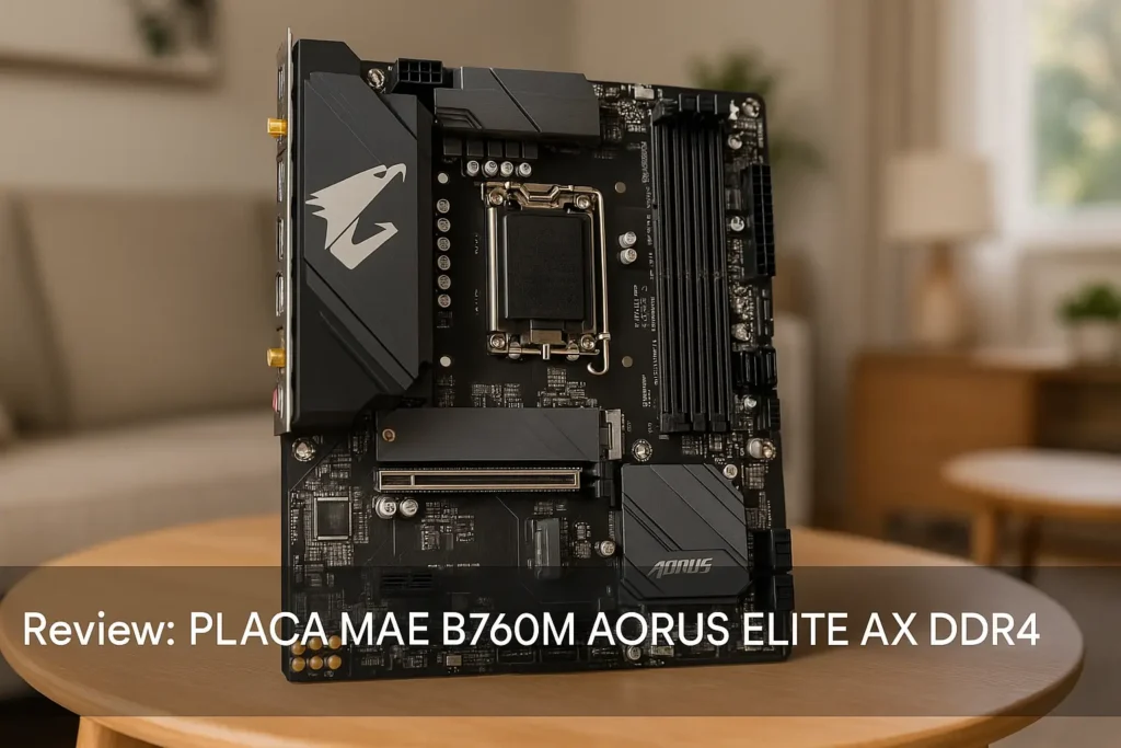 PLACA MAE B760M AORUS ELITE AX DDR4: Potência e Conectividade Avançada