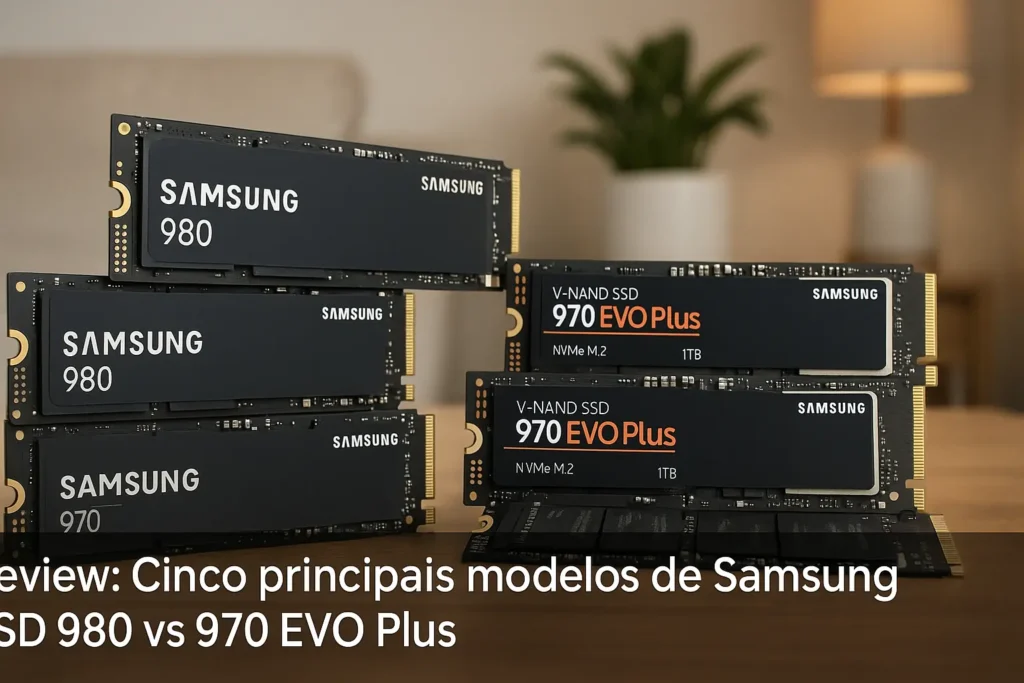 Cinco Principais Modelos de Samsung SSD 980 vs 970 EVO plus