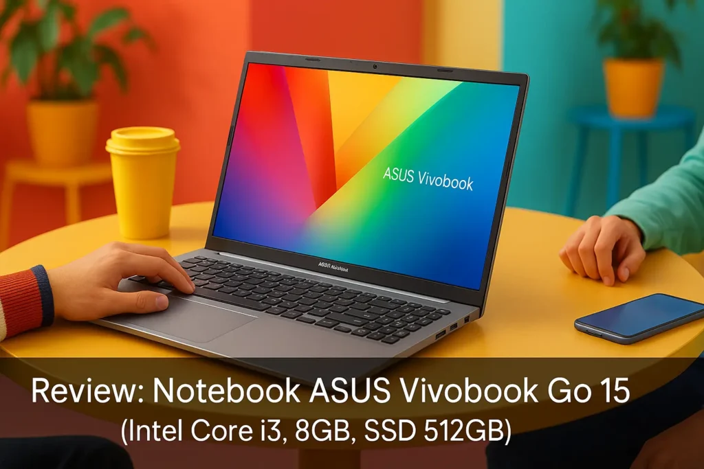Notebook ASUS Vivobook Go 15: Intel Core i3, 8GB, SSD 512GB
