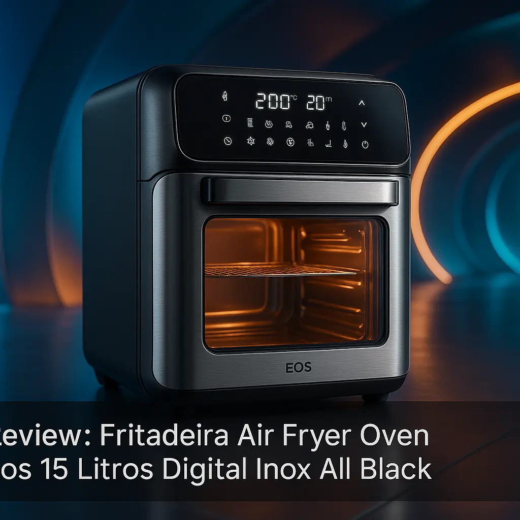Fritadeira Air Fryer Oven Eos 15 Litros Digital Inox All Black