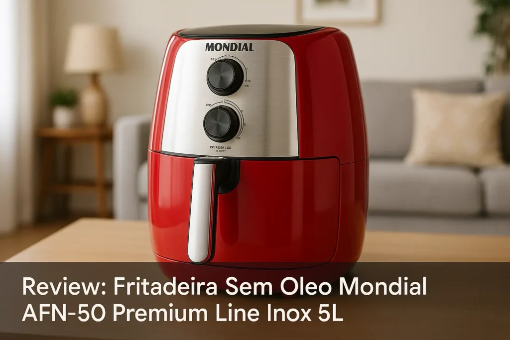 Fritadeira Sem Óleo Mondial AFN-50 Premium Line Inox 5L Vermelha