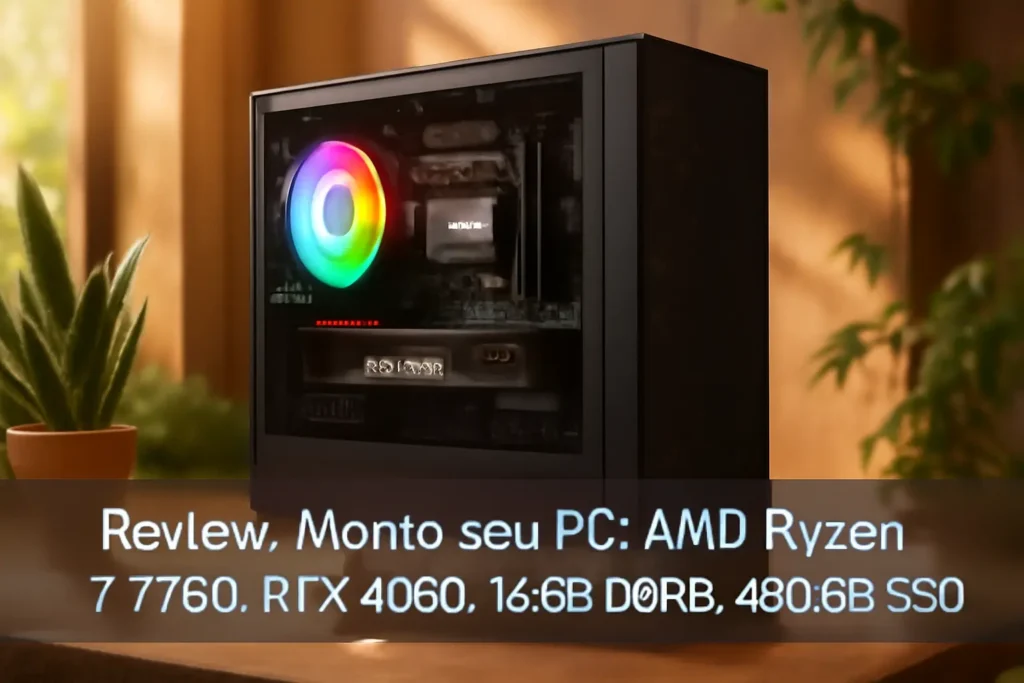Monte seu PC: AMD Ryzen 7 7700, RTX 4060, 16GB DDR5, 480GB SSD