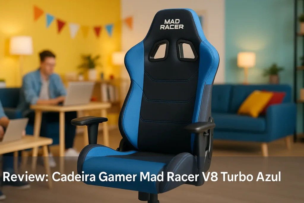 Cadeira Gamer Mad Racer V8 Turbo Azul: conforto e desempenho