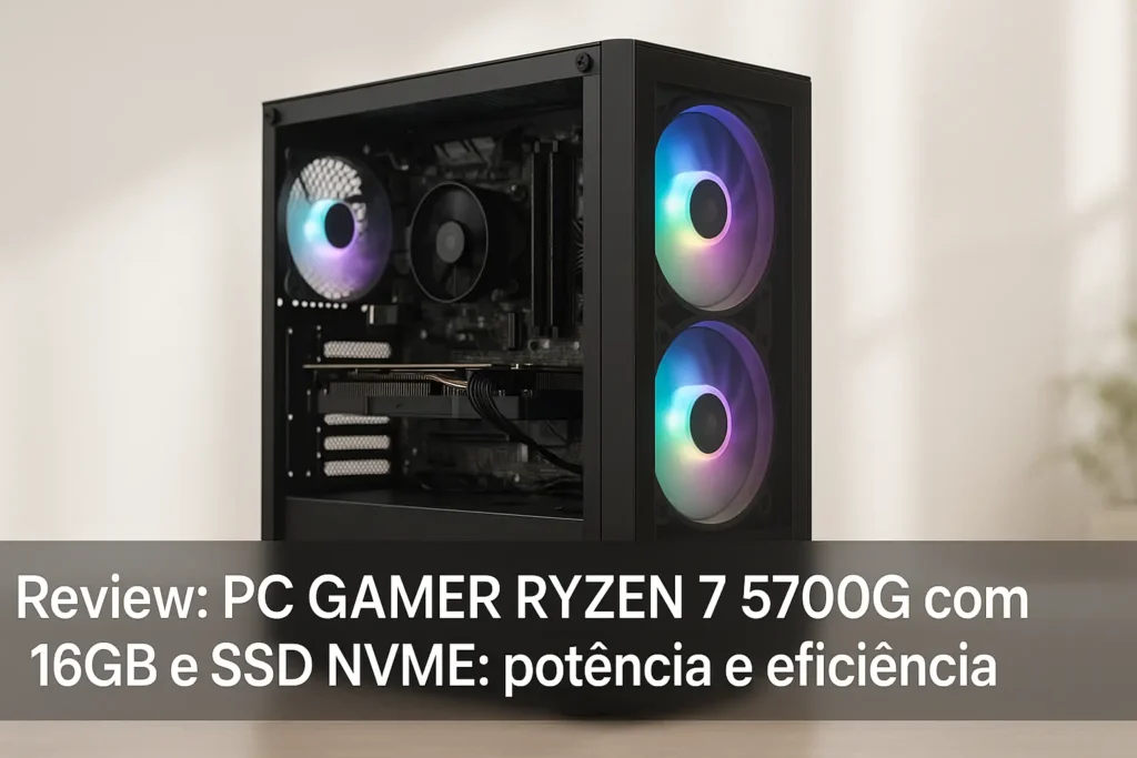 PC GAMER RYZEN 7 5700G com 16GB e SSD NVME: potência e eficiência