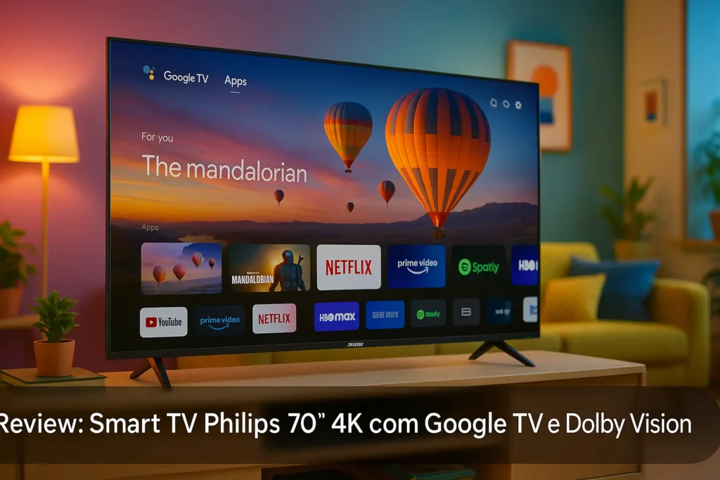 Smart TV Philips 70" 4K com Google TV e Dolby Vision