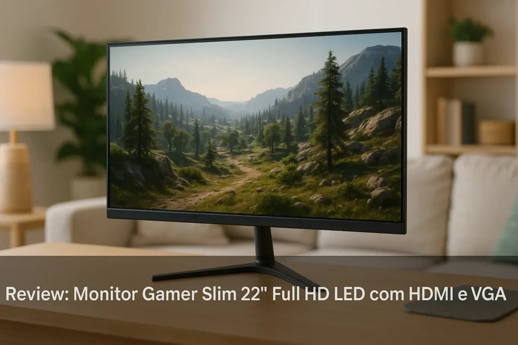 Monitor Gamer Slim 22" Full HD LED com HDMI e VGA