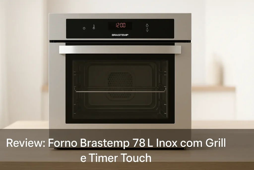 Forno Brastemp 78L Inox com Grill e Timer Touch