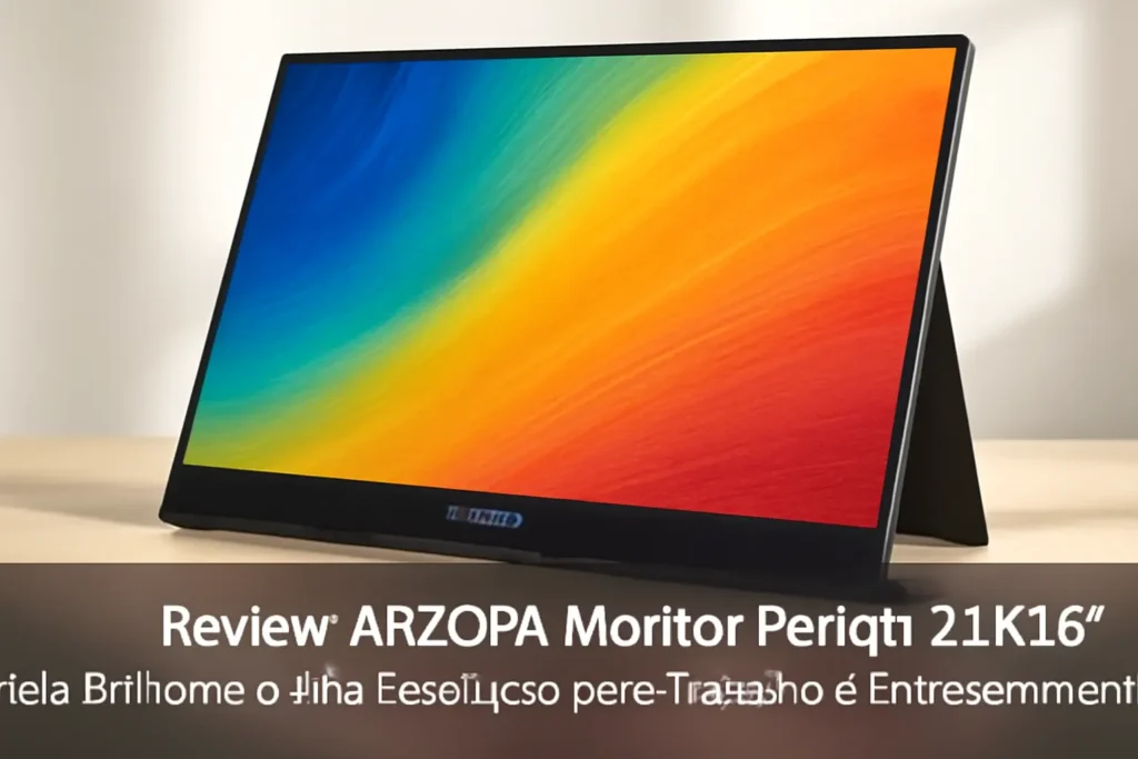 ARZOPA Monitor portátil 2.5K 16" – Tela Brilhante e Alta Resolução para Trabalho e Entretenimento