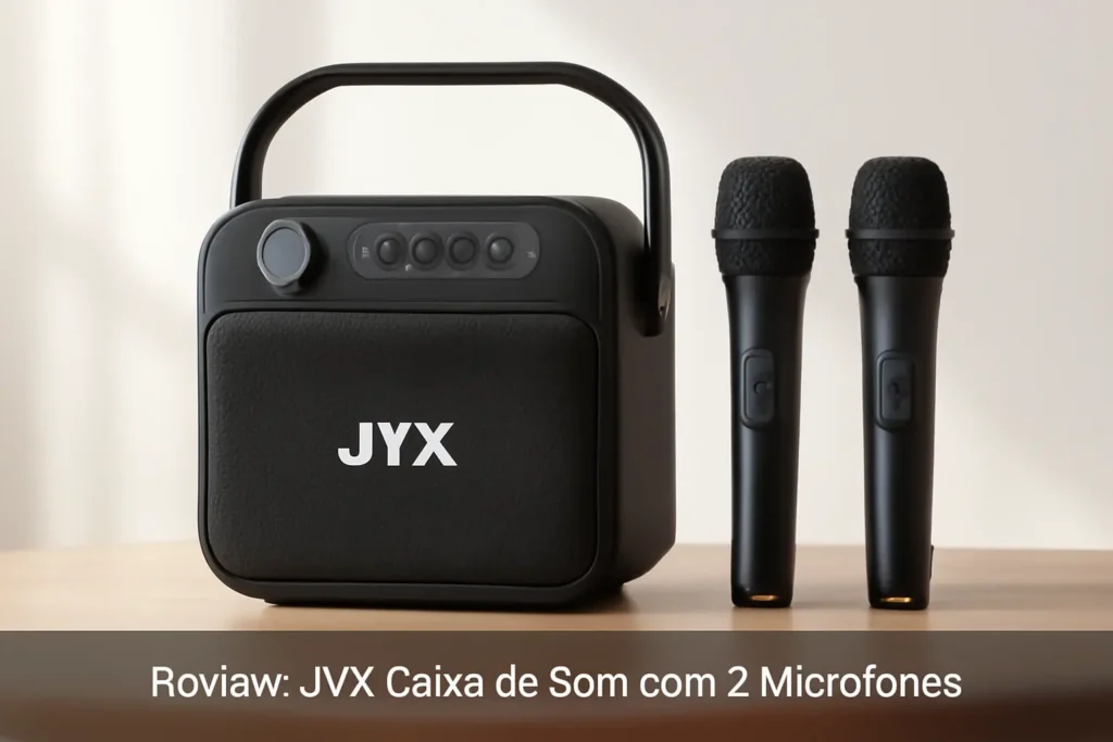 JYX Caixa de Som com 2 Microfones: Som Potente e Diversão Garantida