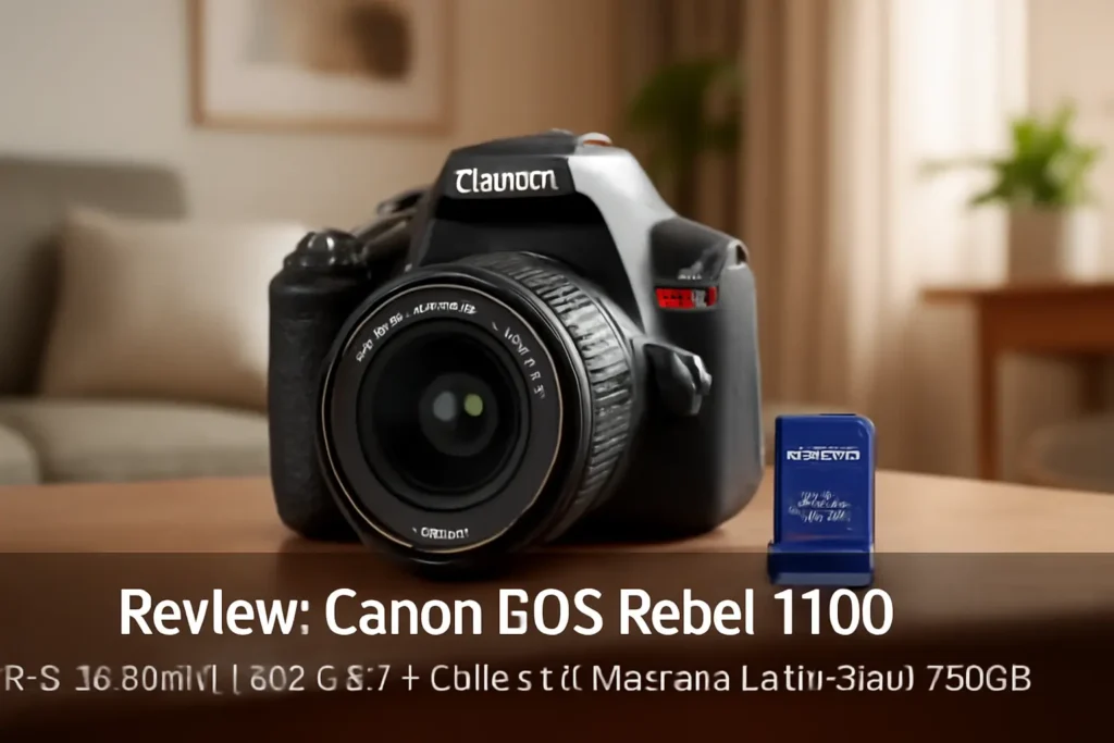 Canon Câmera Digital EOS Rebel T100 EF-S 18-55mm f/3.5-5.6 III + Cartão de Memória Lexar Blue 128GB: Compacta e Potente