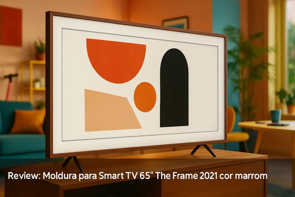 Moldura para Smart TV 65'' The Frame 2021 cor marrom: design e elegância para sua sala