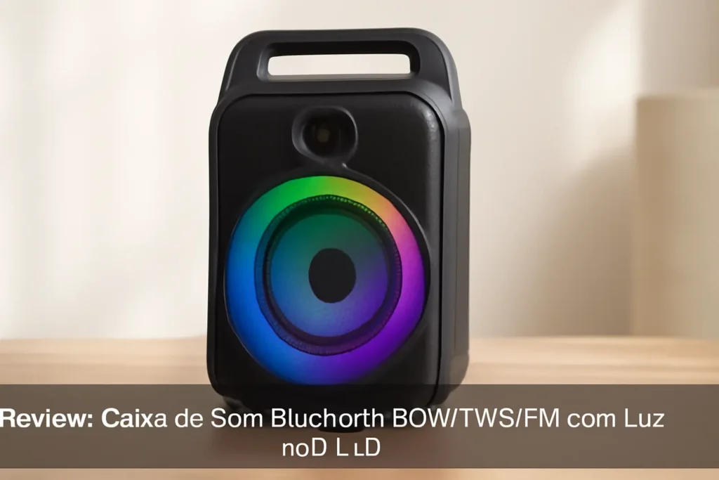 Caixa de Som Bluetooth 80W /TWS/FM com Luz RGB LED - Perfeita para Festas e Acampamentos