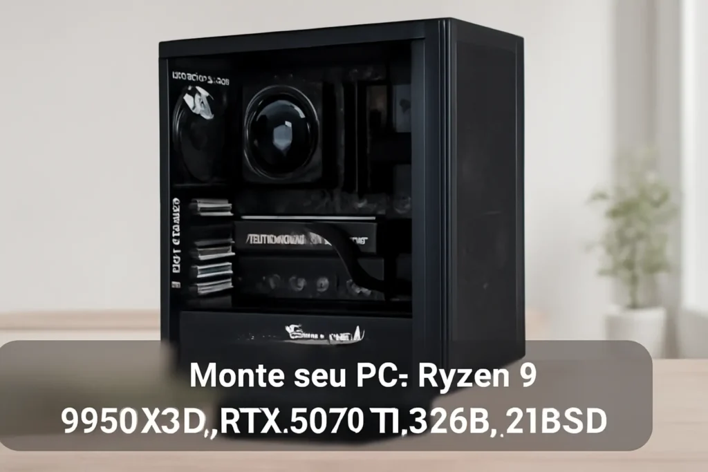 Monte seu PC: Ryzen 9 9950X3D, RTX 5070 Ti, 32GB, 2TB SSD
