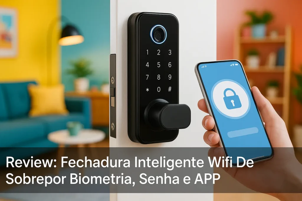 Fechadura Inteligente Wifi De Sobrepor: Biometria, Senha e APP