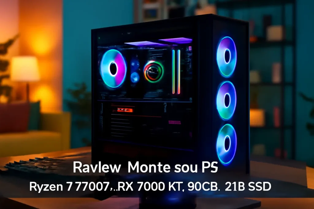Monte seu PC: Ryzen 7 7700X, RX 7800 XT, 32GB, 2TB SSD