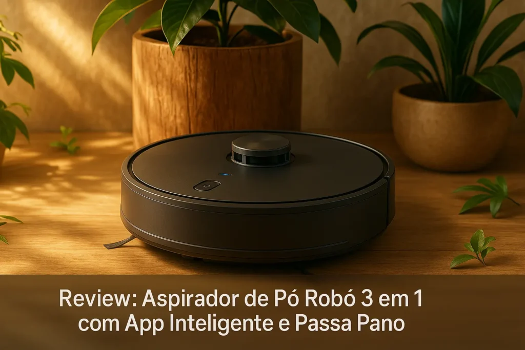 Aspirador de Pó Robô 3 em 1 com App Inteligente e Passa Pano