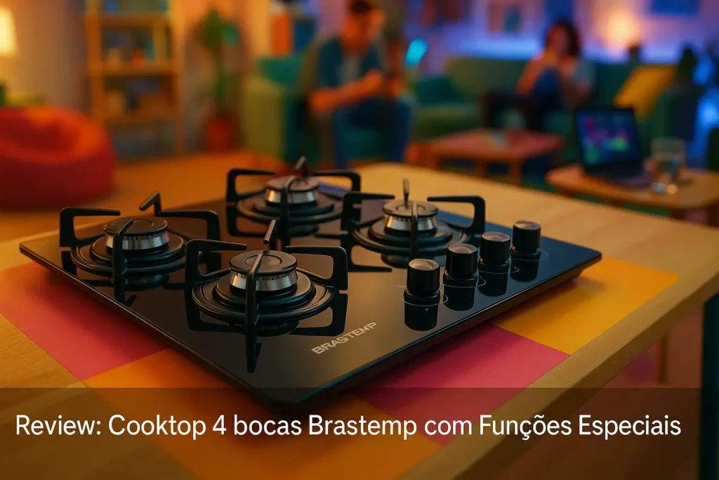 Cooktop 4 bocas Brastemp com Funções Especiais: potência e segurança