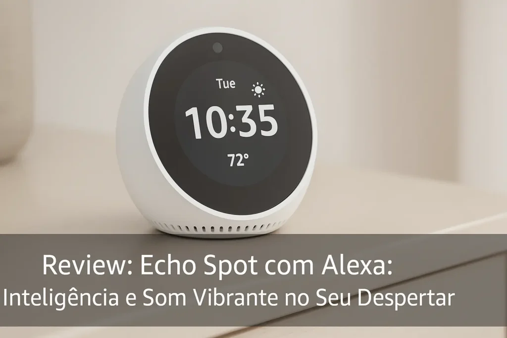 Echo Spot com Alexa: Inteligência e Som Vibrante no Seu Despertar