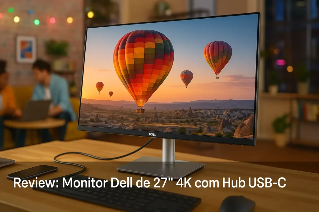 Monitor Dell de 27" 4K com Hub USB-C: Precisão Visual e Conectividade Profissional
