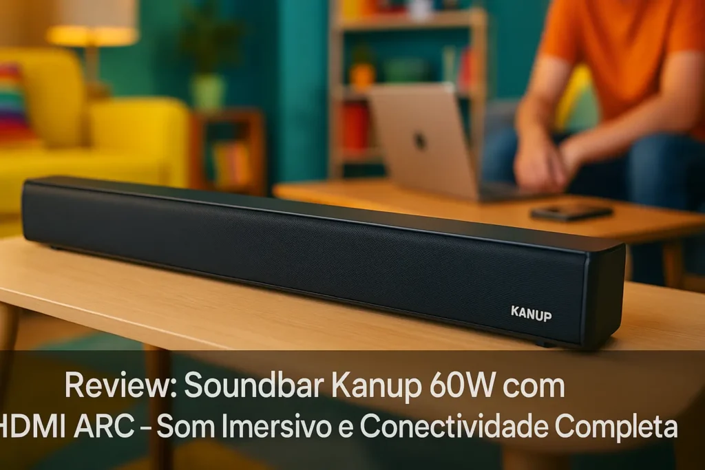 Soundbar Kanup 60W com HDMI ARC: Som Imersivo e Conectividade Completa