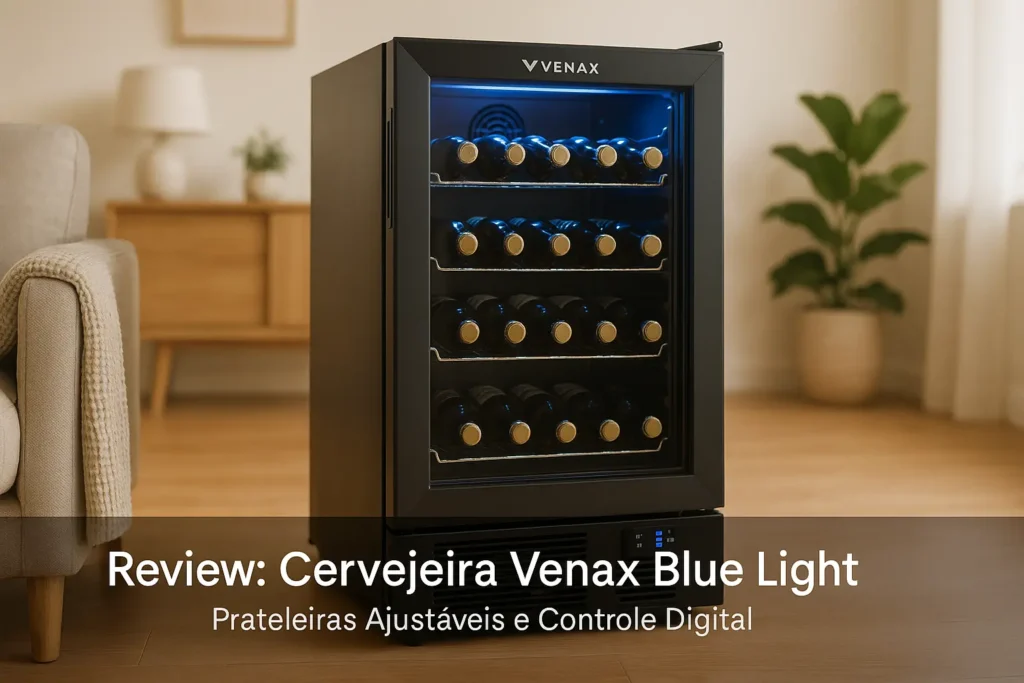 Cervejeira Venax Blue Light: Prateleiras Ajustáveis e Controle Digital