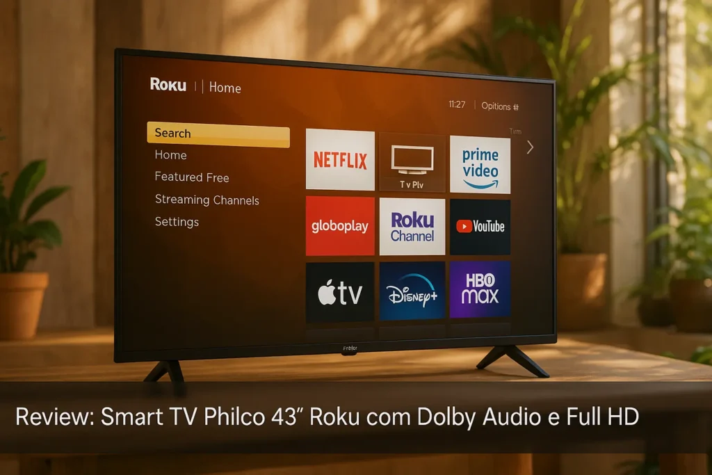 Smart TV Philco 43” Roku com Dolby Áudio e Full HD