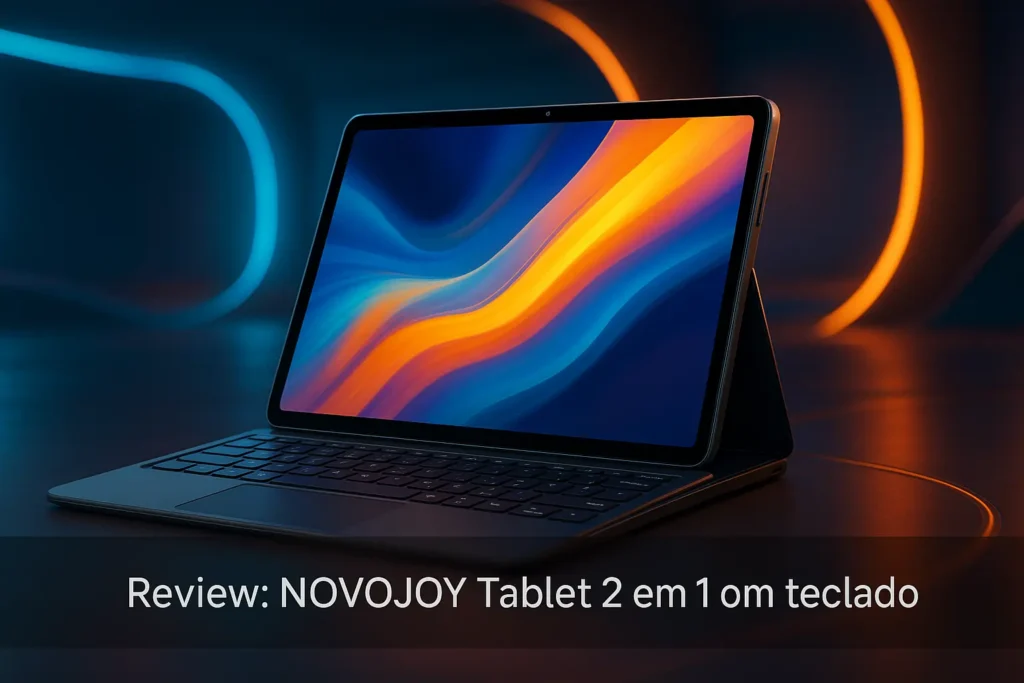 NOVOJOY Tablet 2 em 1 com teclado entrega versatilidade e conectividade