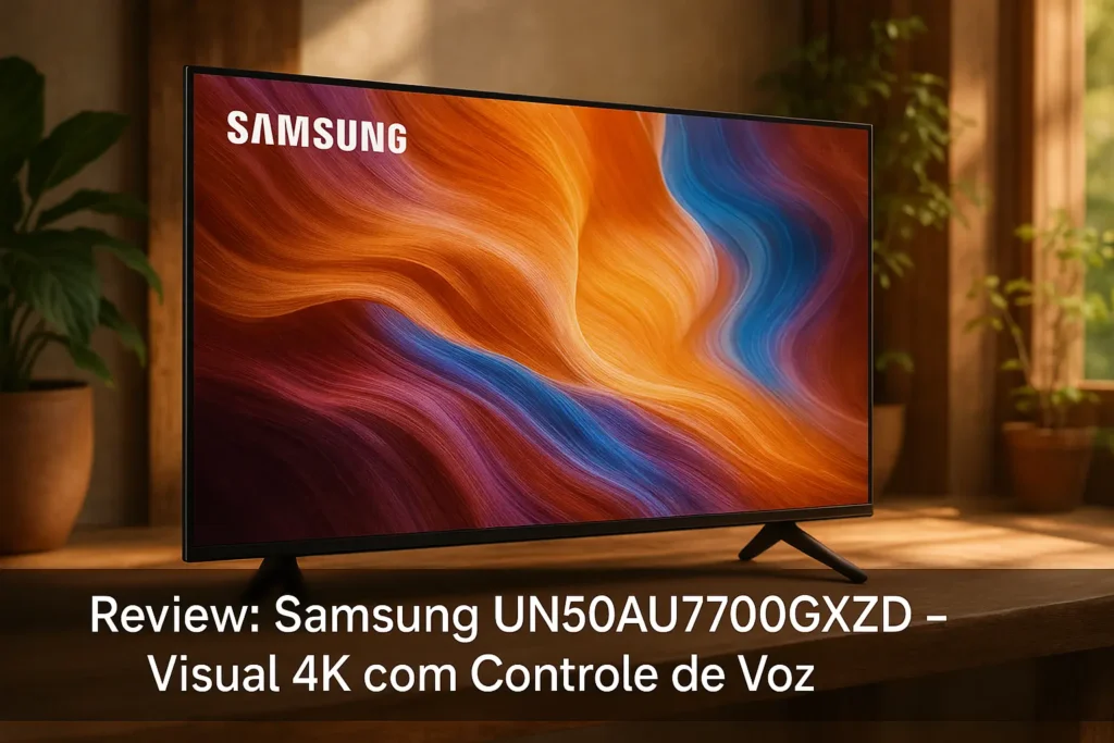 Samsung UN50AU7700GXZD: Visual 4K com Controle de Voz