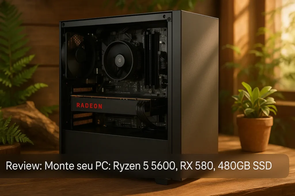 Monte seu PC: Ryzen 5 5600, RX 580, 16GB, 480GB SSD