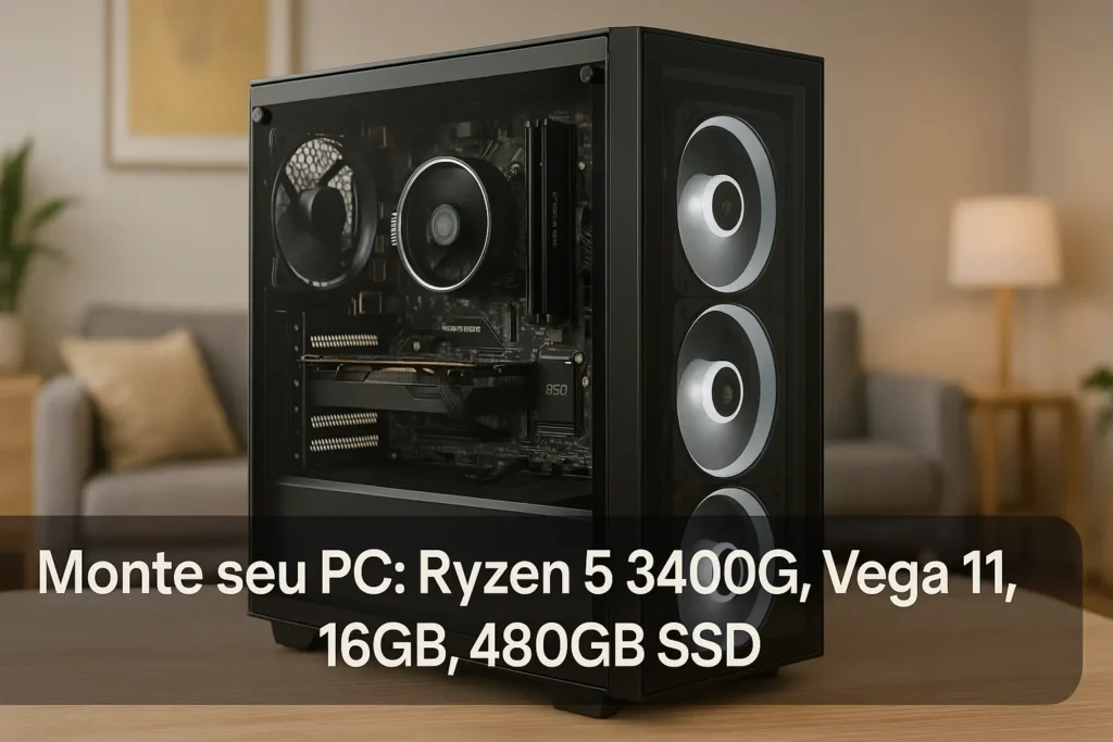 Monte seu PC: Ryzen 5 3400G, Vega 11, 16GB, 480GB SSD