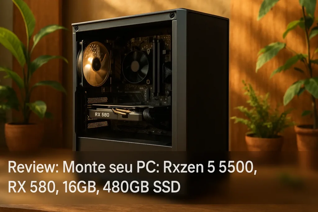 Monte seu PC: Ryzen 5 5500, RX 580, 16GB, 480GB SSD