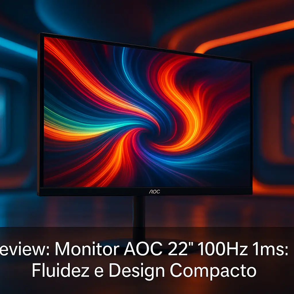 Monitor AOC 22" 100Hz 1ms: Fluidez e Design Compacto