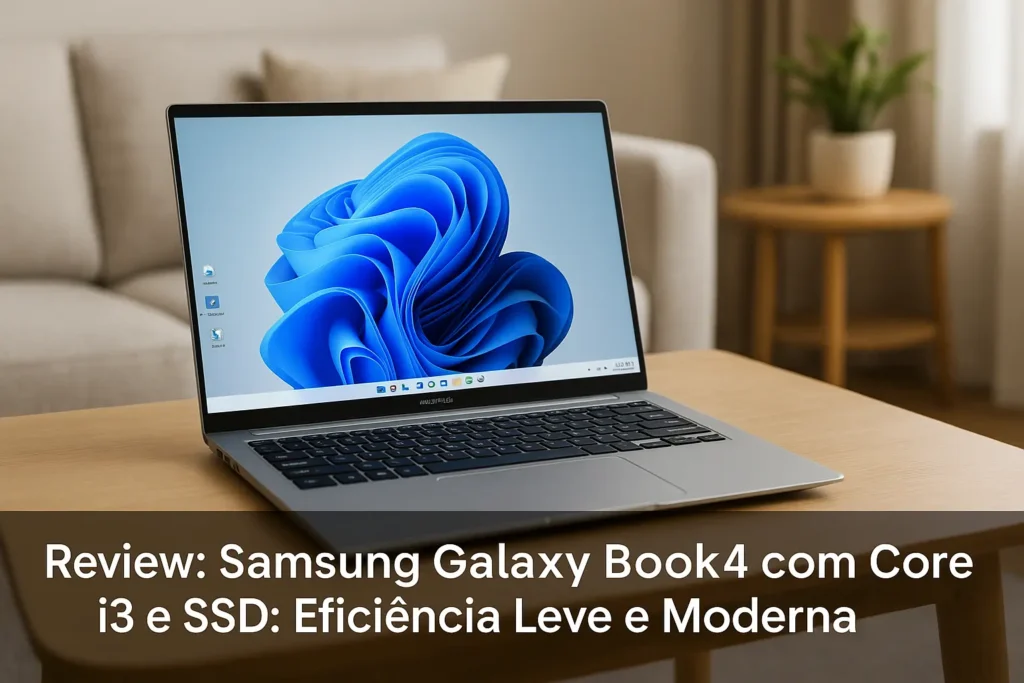 Samsung Galaxy Book4 com Core i3 e SSD: Eficiência Leve e Moderna