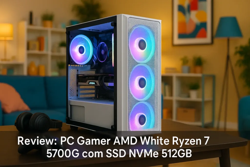 PC Gamer AMD White Ryzen 7 5700G com SSD NVMe 512GB
