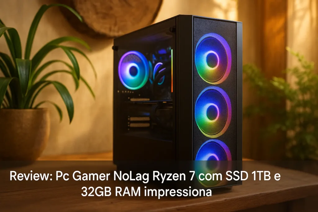 Pc Gamer NoLag Ryzen 7 com SSD 1TB e 32GB RAM impressiona