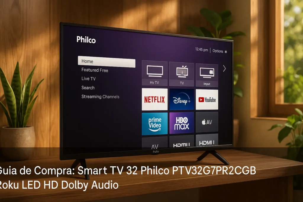 5 Melhores Smart TV 32 Philco PTV32G7PR2CGB Roku LED HD Dolby Audio