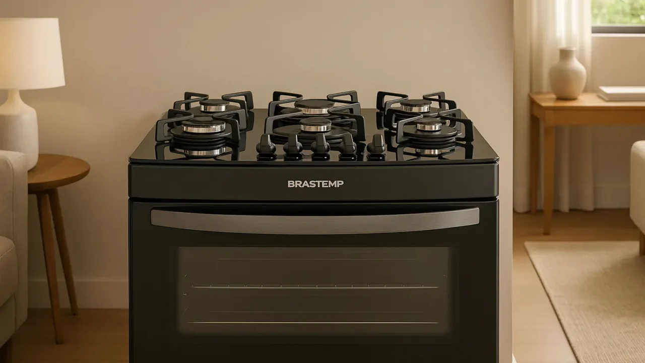 6 Fogões Brastemp 5 Bocas com Mesa de Vidro Eclipse Collection